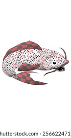 Koi fish made of playing cards