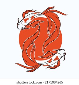 koi fish majesty illustration. very suitable for your design needs