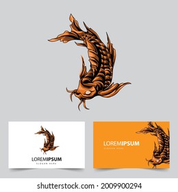 koi fish mascot logo illustration
