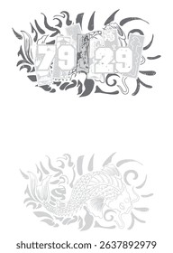 Koi Fish and Number Tattoo Design