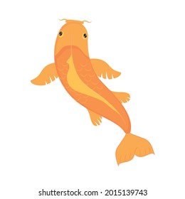 koi fish in orange color isolated icon