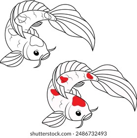 Koi fish outline coloring page 