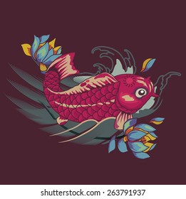 Koi fish in pink