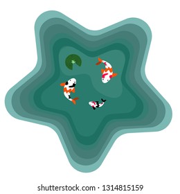 Koi fish pool - vector 