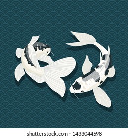 Koi Fish Seamless Vector Pattern