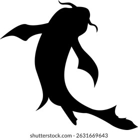 Koi Fish silhouette icon illustration