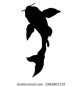 diseño de Vector de silueta de pez koi. blanco y negro.