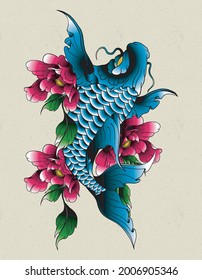 koi fish tattoo art traditional