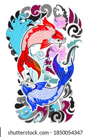 koi fish tattoo. Beautiful color