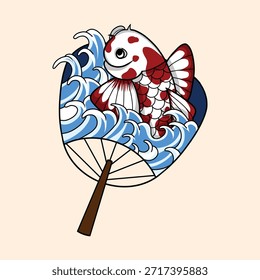 Koi fish tattoo design vector illustration