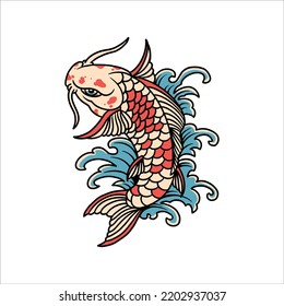 koi fish tattoo vector design