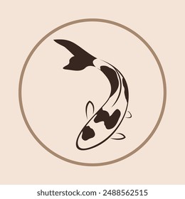 Koi fish trendy icon cheerful abstract vector illustration colorful artwork design