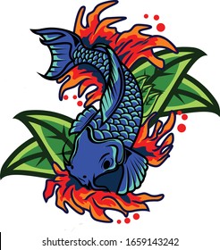 Vector de pescado Koi disponible para su proyecto personalizado