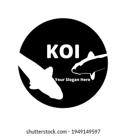 koi fish vector in the dominant black and white colour of koi. elegant koi image of showa variety.