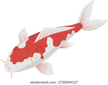 Ilustração Plana do Vetor de Peixe Koi