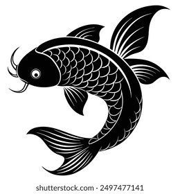 Koi Fish Vector Illustration for Art and Design Projects 