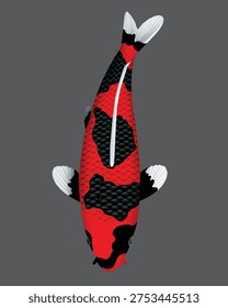 Koi fish vector illustration in elegant Asian style. Clean lines and detailed design, perfect for logos, prints, apparel, posters, and decorative graphics. High-quality scalable vector artwork.