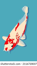 Koi fish. Vector illustration in flat style