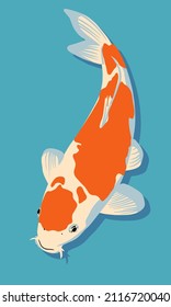 Pescado de Koi. Ilustración vectorial en estilo plano