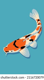 Koi fish. Vector illustration in flat style