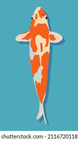 Pescado de Koi. Ilustración vectorial en estilo plano