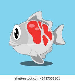 Ilustración vectorial de pez koi carpa japonesa y koi oriental colorido en Asia conjunto de peces de colores chinos y fondo aislado de pesca tradicional