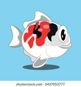 Ilustración vectorial de pez koi carpa japonesa y koi oriental colorido en Asia conjunto de peces de colores chinos y fondo aislado de pesca tradicional