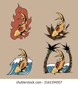 koi fish vector illustration made for advertising branding clothing use and so on