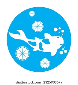 Koi fish vector illustration, swimming in the lake, icon and graphic design