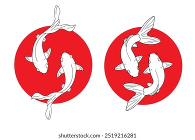 Koi Fish Símbolo de ilustração Vetor e logotipo Koi Fish
