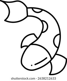 Koi Fish vector, line icon, design