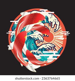 koi fish vector logo icon