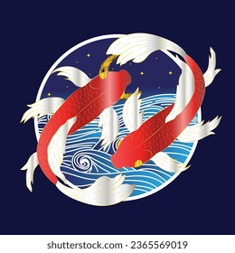 koi fish vector logo icon