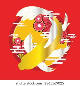 koi fish vector logo icon