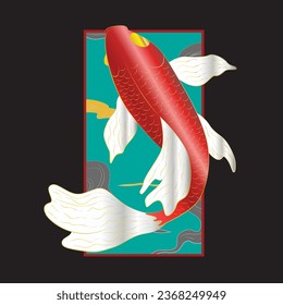 koi fish vector logo icon