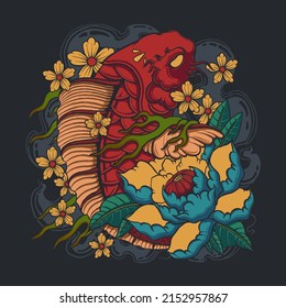 koi fish vector print illustration