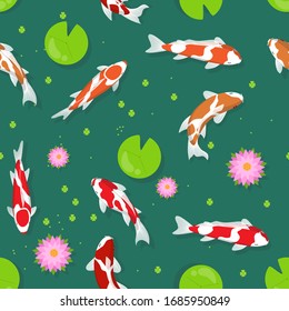 koi fish vector seamless pattern