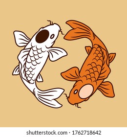 KOI Fish Yin Yang Vector 