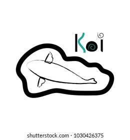 Koi Fishes Logo. Luck, prosperity and good fortune.