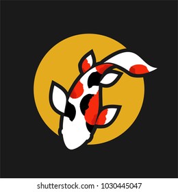 Koi Fishes Logo. Luck, prosperity and good fortune.