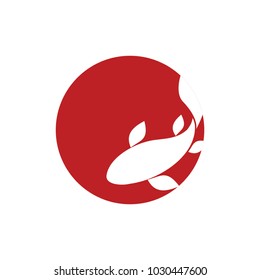 Koi Fishes Logo. Luck, prosperity and good fortune.