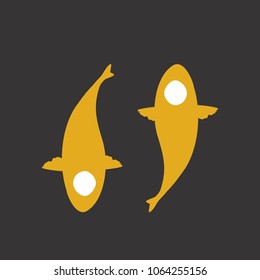 Koi Fishes Logo. Luck, prosperity and good fortune