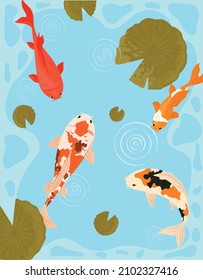 koi fishes in the water design