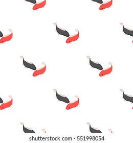 Koi icon in cartoon style isolated on white background. Japan pattern stock vector illustration.