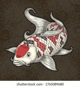 koi japan ornamental fish vector illustration