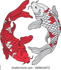 koi japanese illustration artwork with concept art