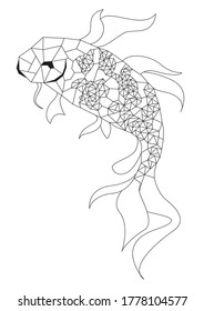 Koi karp fish stylized fo coloring