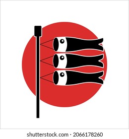 Koi Kite silhouette in japan style
