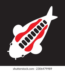 Koi Kohaku, Tancho, Sanke, Tancho Showa, Shusui, Shiro, Showa. line art. Koi fish japanese, Logo Fish vector element