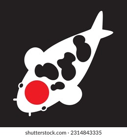 Koi Kohaku, Tancho, Sanke, Shusui, Shiro, Showa, Kumonryu, Ochiba, Asagi, line art, Koi fish japanese, Logo Fish vector element